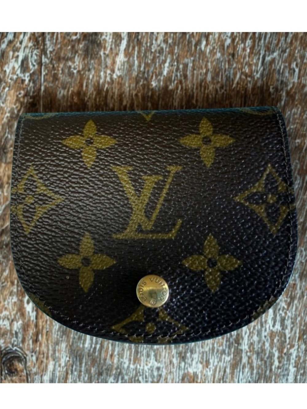 Vintage Louis Vuitton Monogram Porte Monnaie Gousset Coin Purse horseshoe